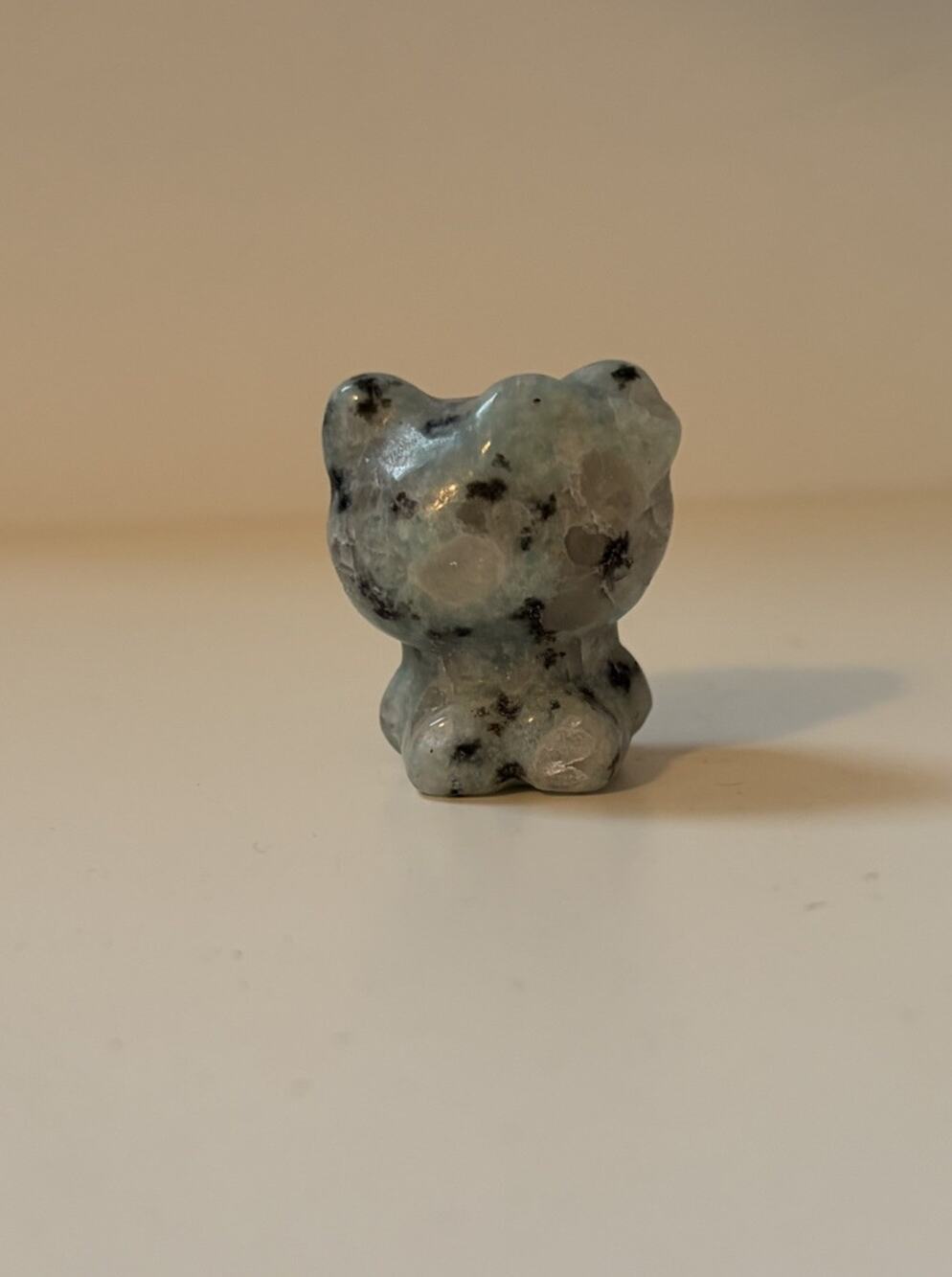 Small Kiwi Jasper Carved Hello Kitty Statue Crystal